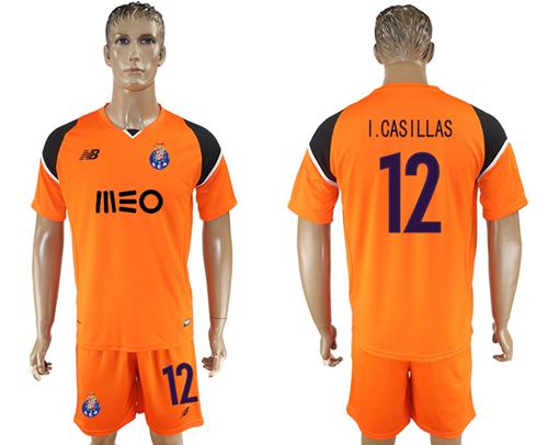 Oporto #12 I.Casillas Orange Goalkeeper Soccer Club Jersey - Click Image to Close